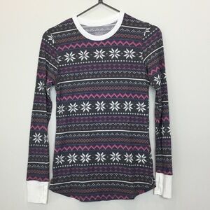 New Cuddl Duds Gray Patterned Top size medium